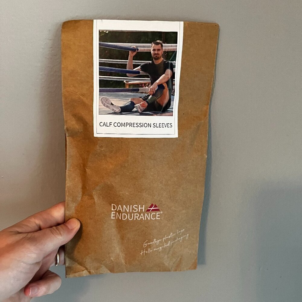 Danish Endurance Compression Calf Sleeves Yellow Blue New in Bag Muscle Recovery